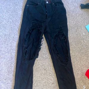 PacSun black ripped mom jeans